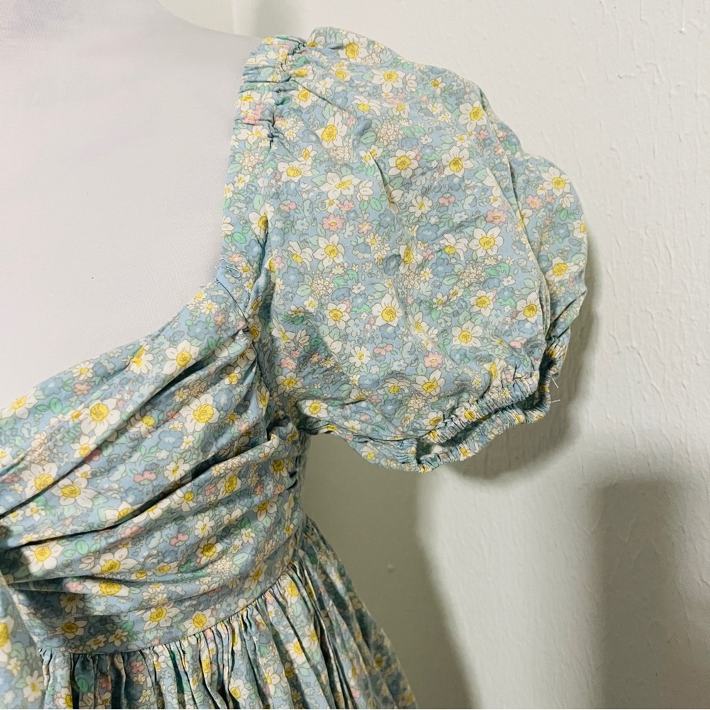 Anthropologie Mable Med Floral Print Puff Sleeve Babydoll Pleated Line Dress EUC - Picture 4 of 11